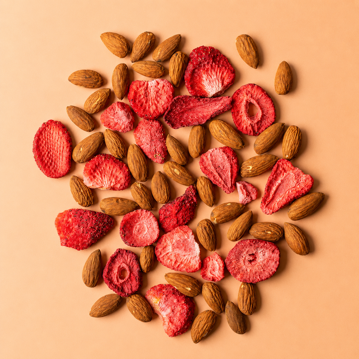 CRUNO strawberry almond granola clusters close up — toasted organic oats